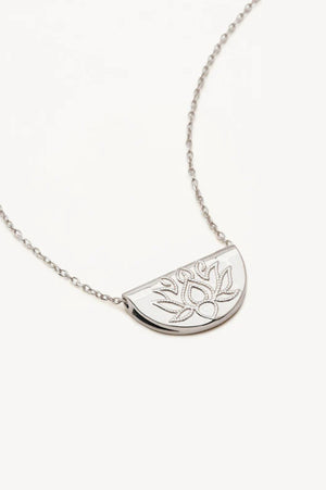 Lotus Short Necklace | Silver
