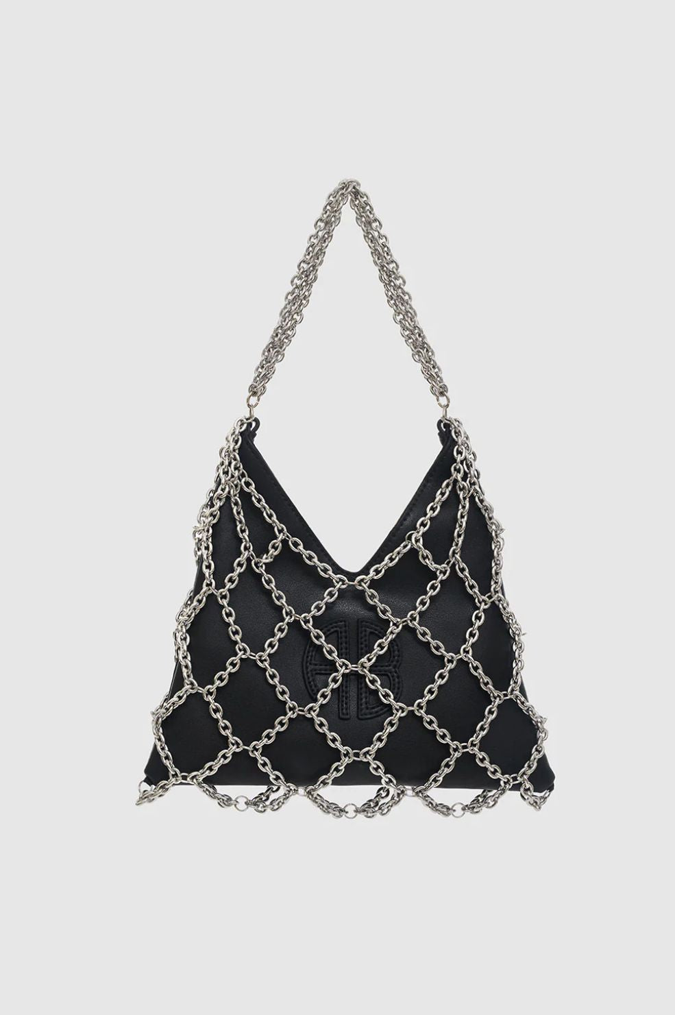Mini Gaia Chain Bag | Black + Silver