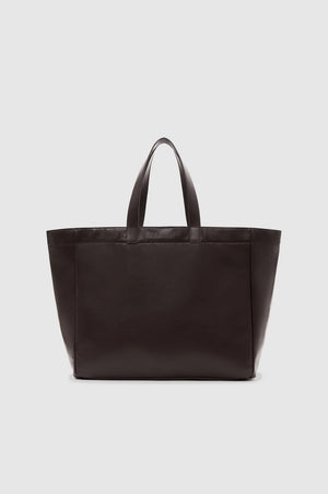 Large Rio Tote | Dark Brown Recycled Leather