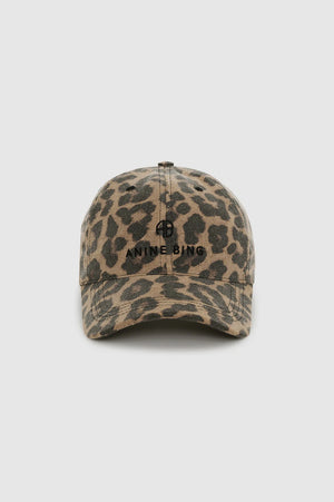 Jeremy Baseball Cap | Black And Brown Leopard