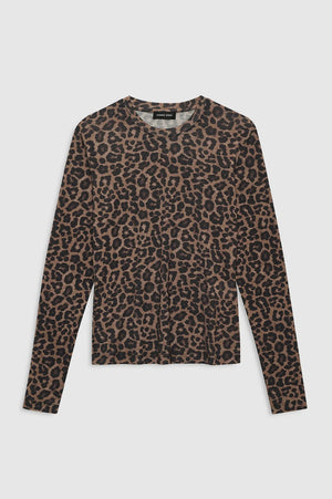 Sylvie Long Sleeve Tee | Black And Brown Leopard