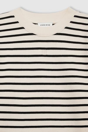 Mona Dress | Black Stripe French Terry