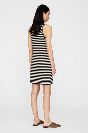 Arie Dress | Black and Ivory Stripe