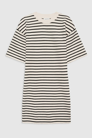 Mona Dress | Black Stripe French Terry