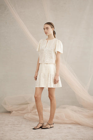 Alba Sequin Top | Ivory