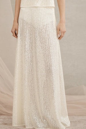Catalina Sequin Maxi Skirt | Ivory