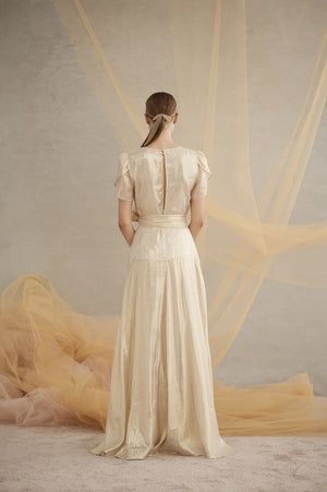 Isabella Silk Maxi Dress | Gold Foil