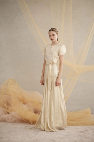 Isabella Silk Maxi Dress | Gold Foil