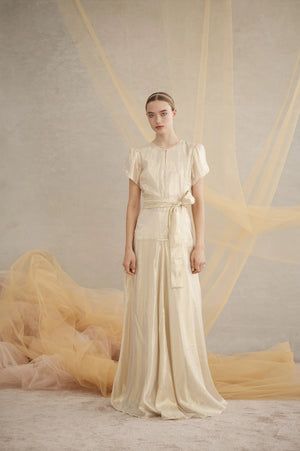 Isabella Silk Maxi Dress | Gold Foil