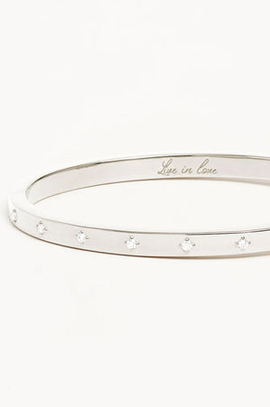 Live in Love Hinged Bracelet | Silver