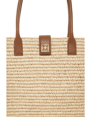 Lou Tote Monogram | Natural With Cognac