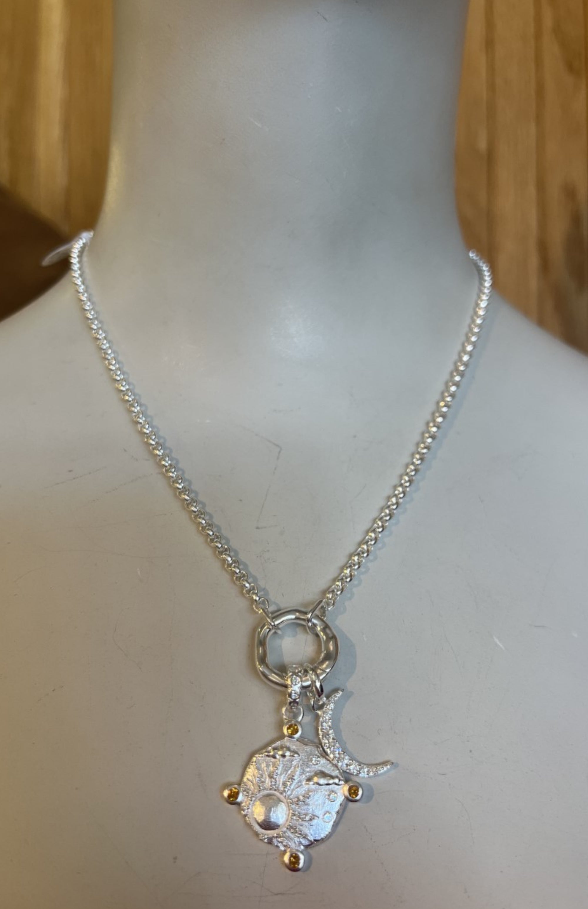 Horizon Annex Link Necklace with Pendants | Silver