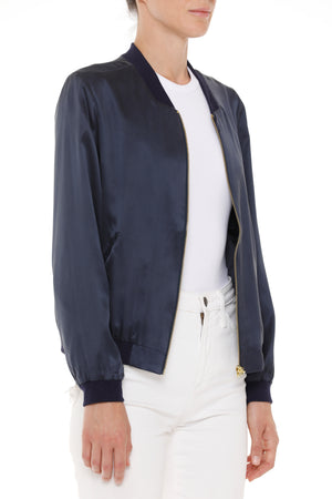 Tokyo Silk Jacket | Navy