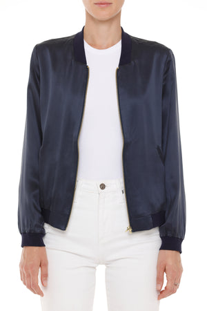 Tokyo Silk Jacket | Navy