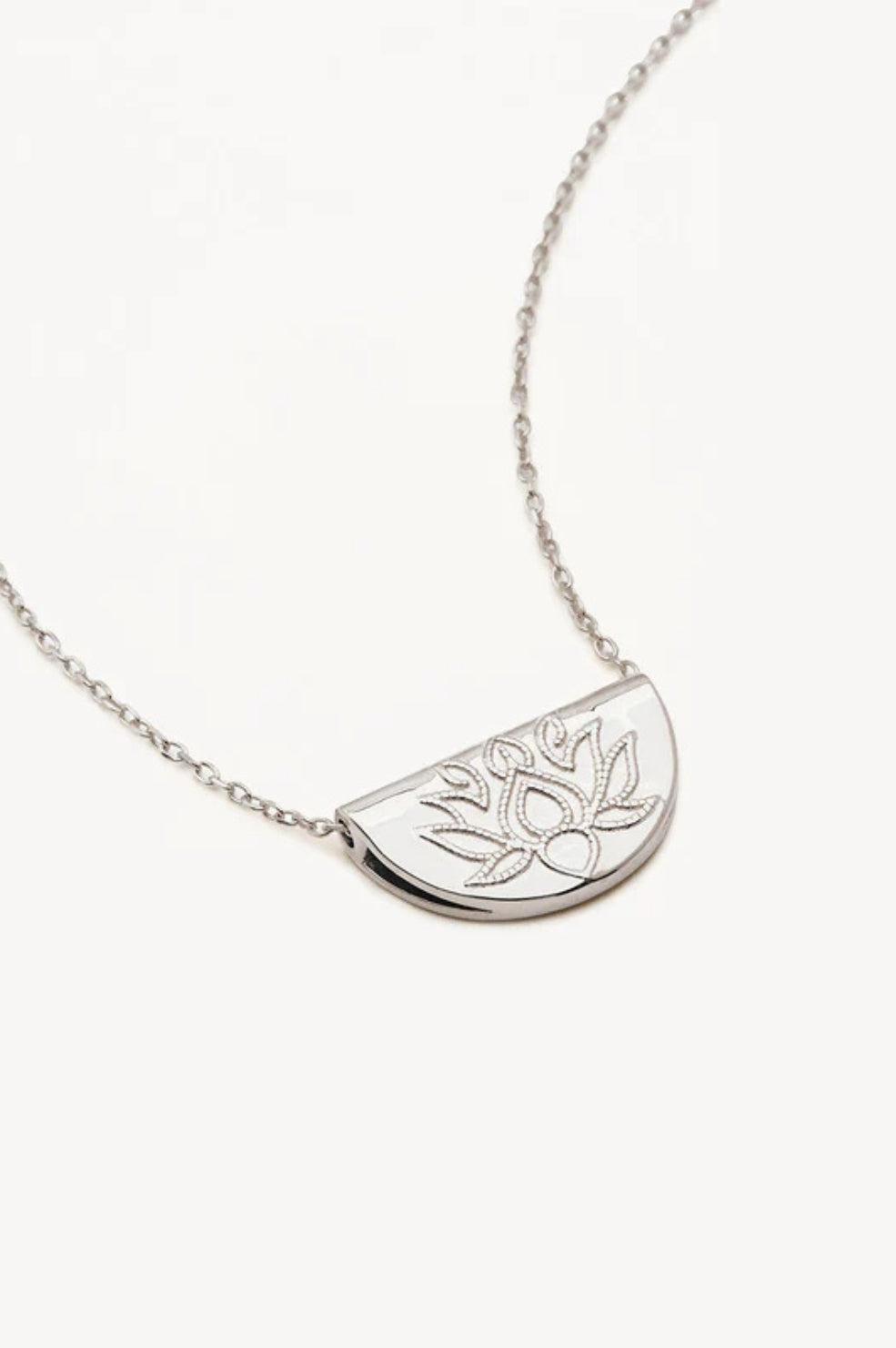 Lotus Short Necklace | Silver