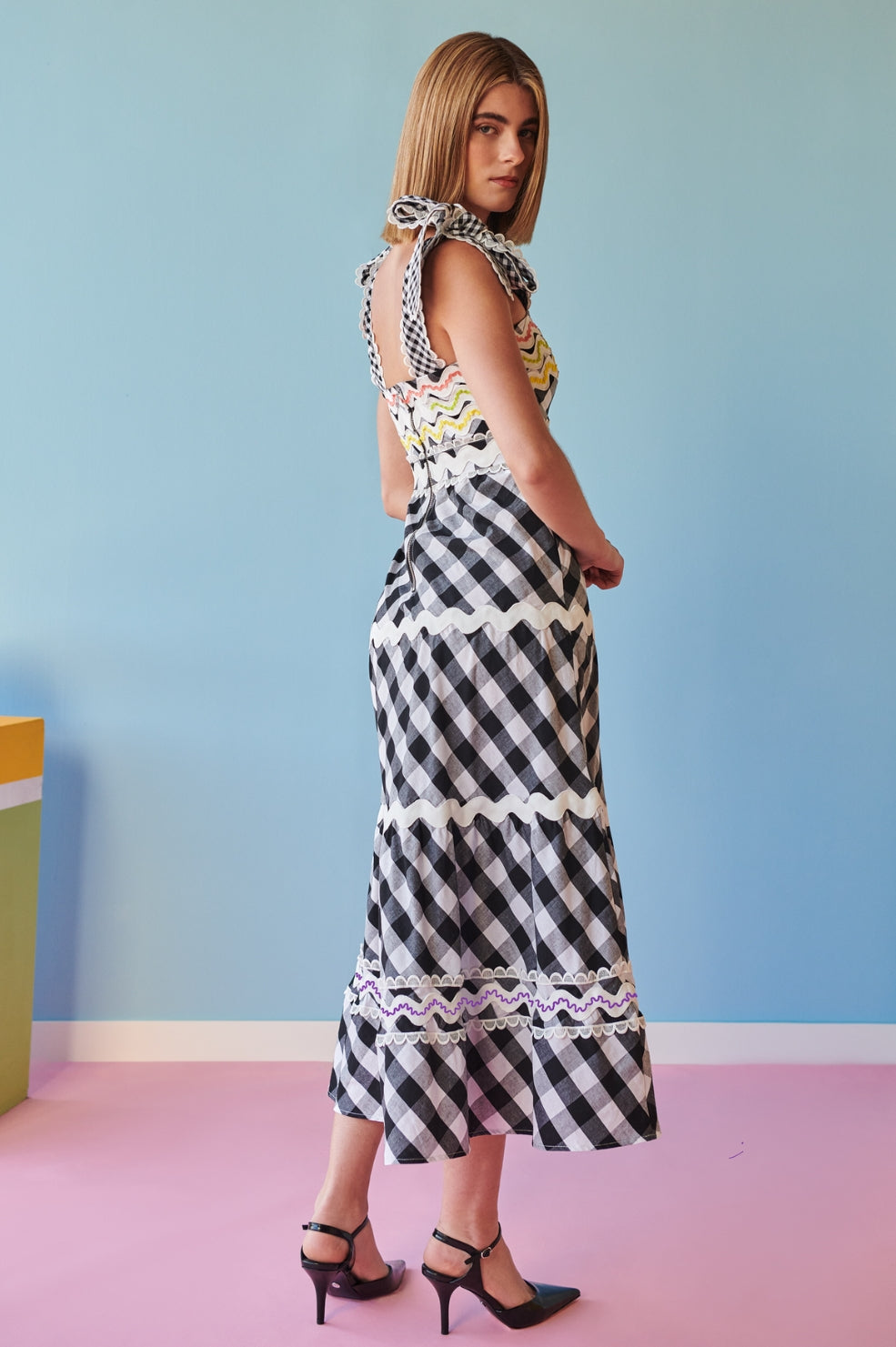 Jade Vichy Dress | Black