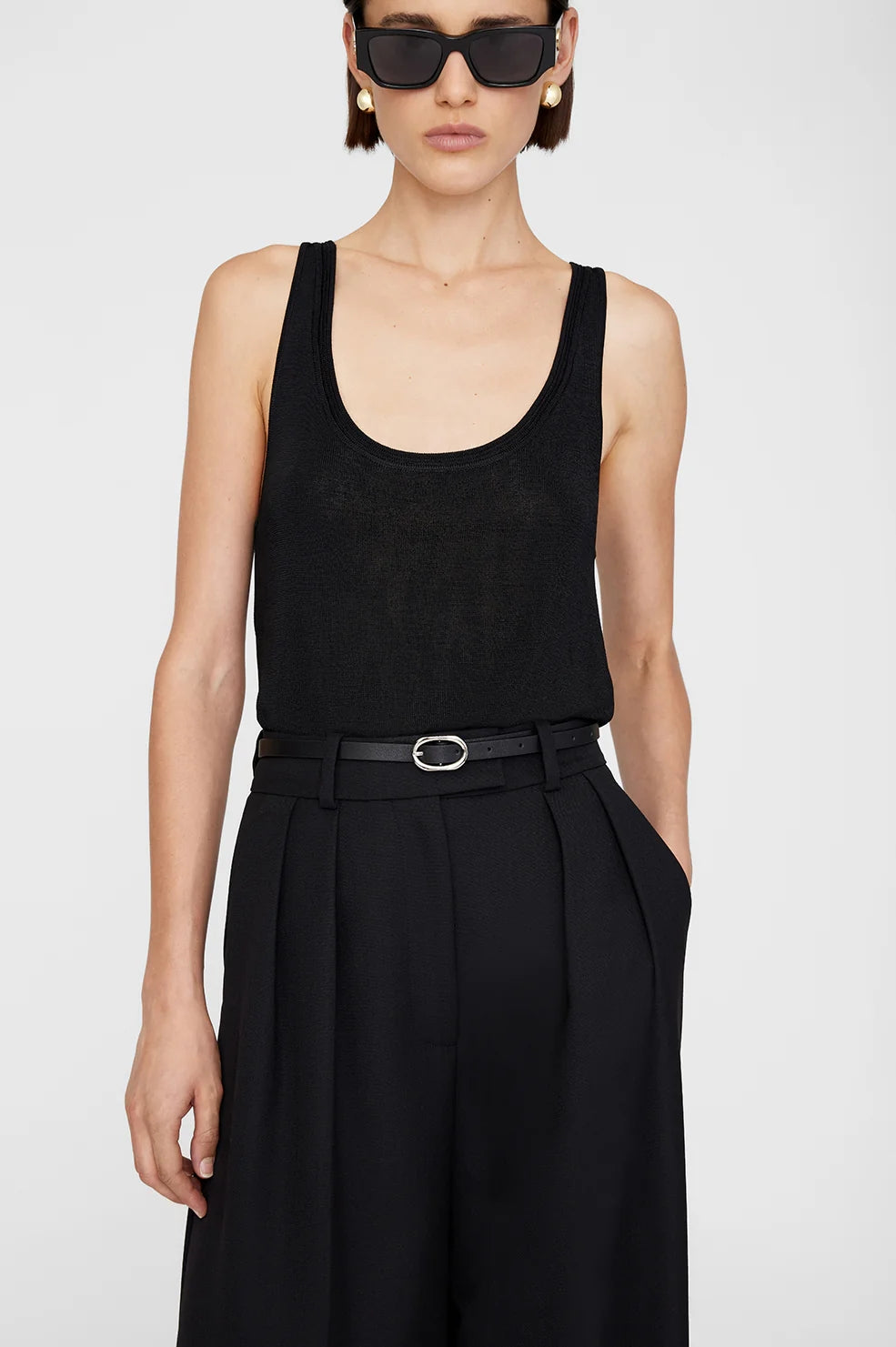 Small Signature Link Belt | Black With Silver