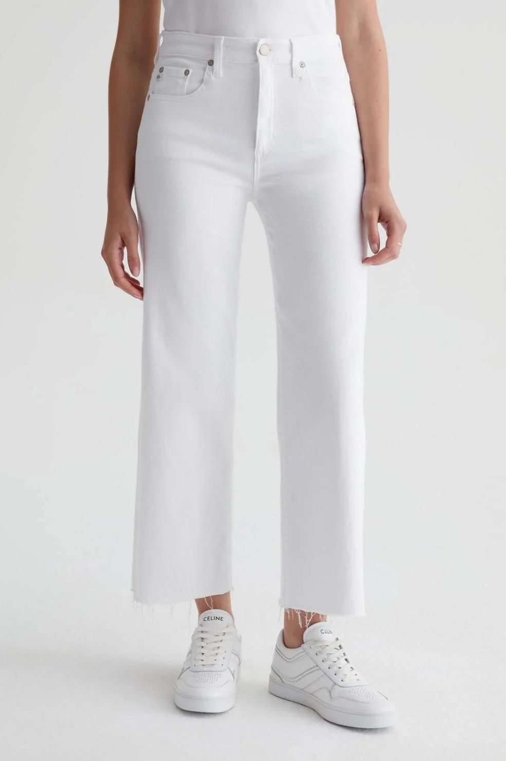 Saige Wide Leg Crop Jean | Modern White