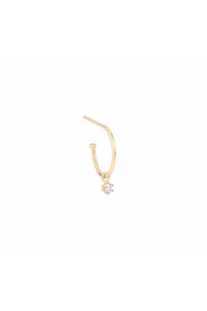 14k Gold Sweet Droplet Diamond Hoops.