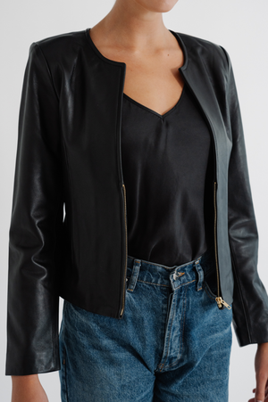 Monaco Leather Jacket |  Black