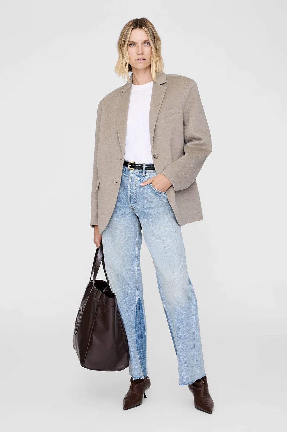 Large Rio Tote | Dark Brown Recycled Leather