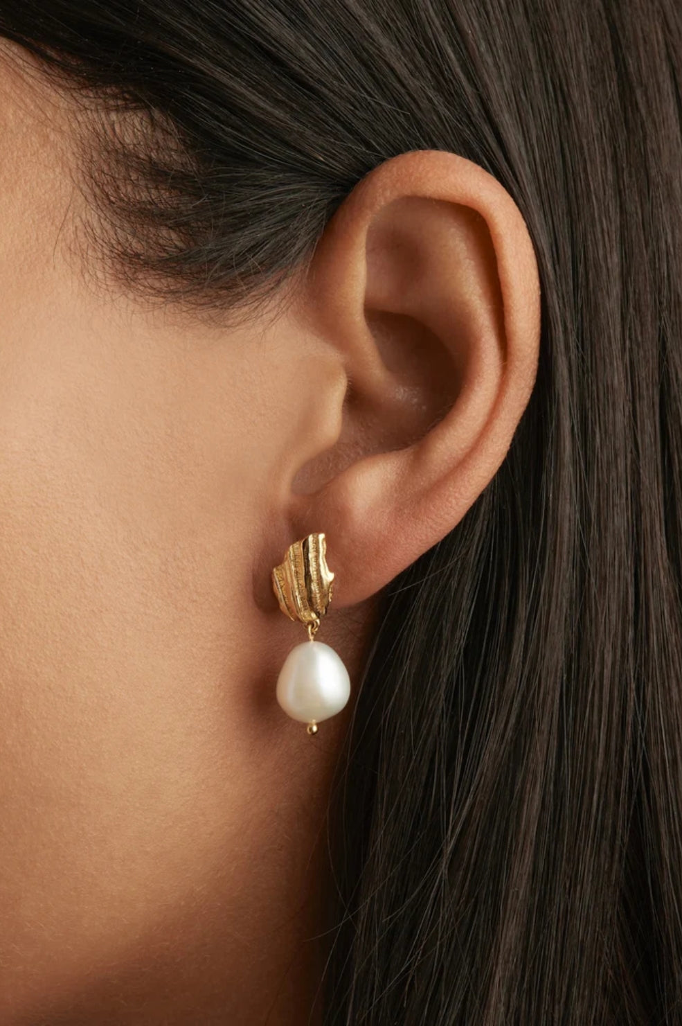 Moonlit Tides Pearl Drop Earrings