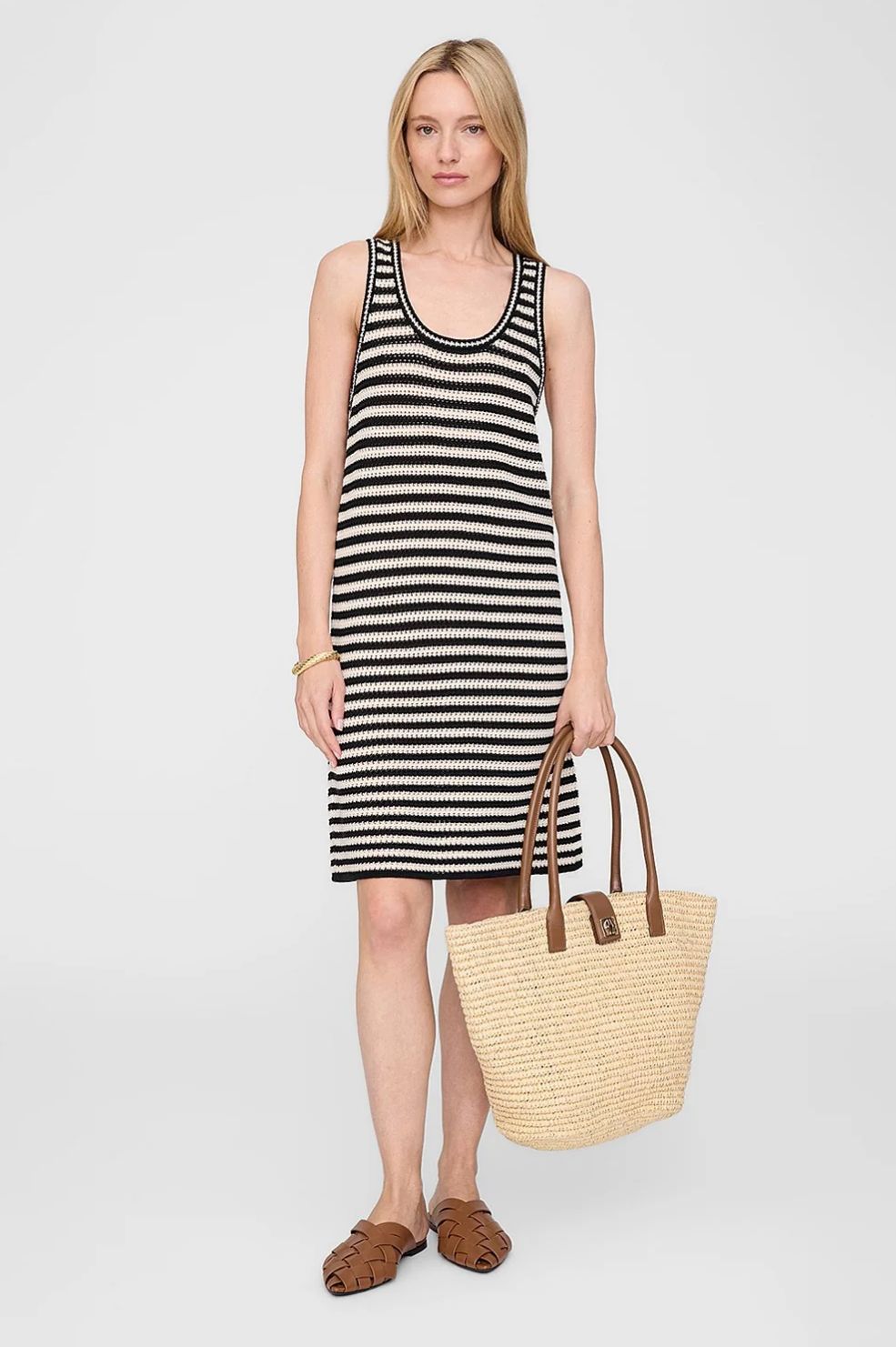 Lou Tote Monogram | Natural With Cognac