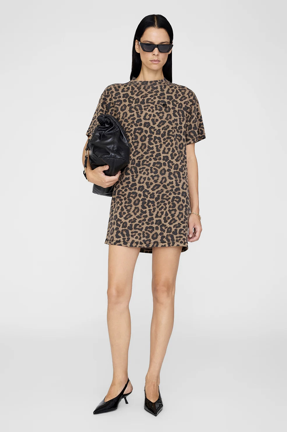 Beth Mini Dress | Black And Brown Leopard
