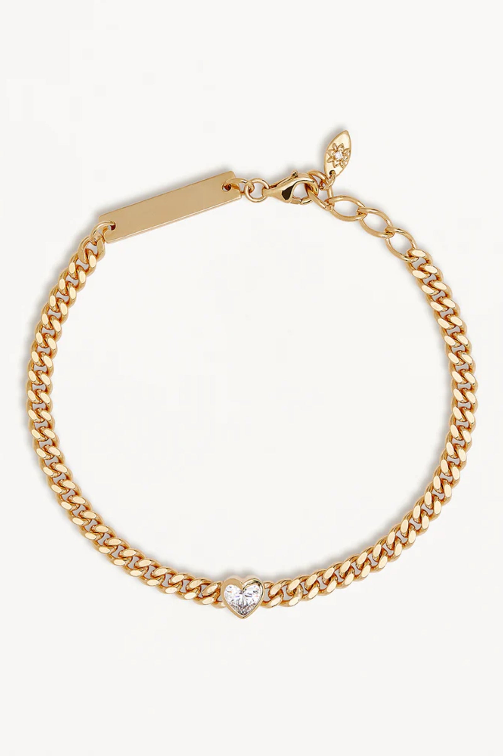Radiant Heart Engravable Curb Bracelet