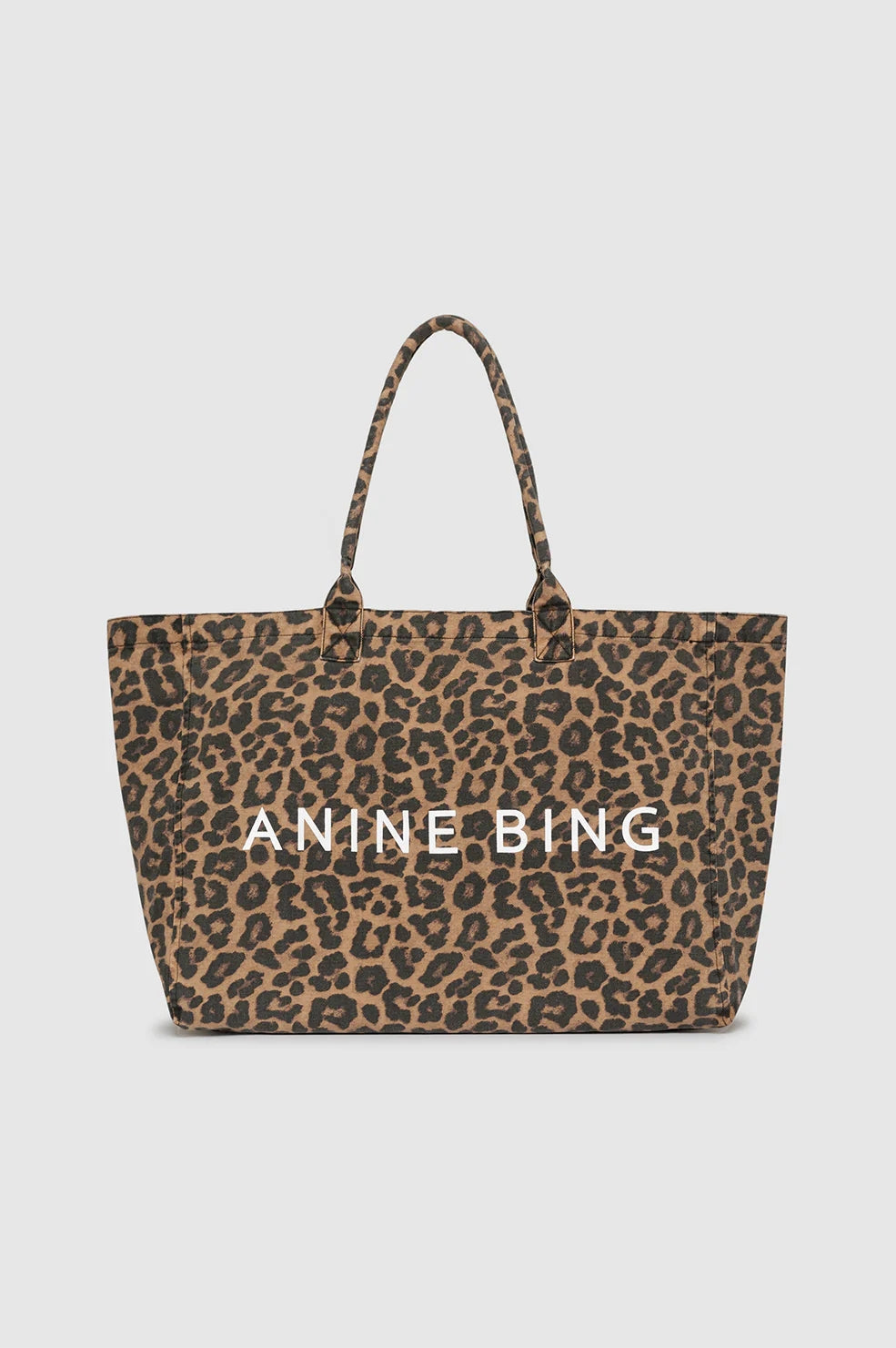 Leo Canvas Tote | Black And Brown Leopard