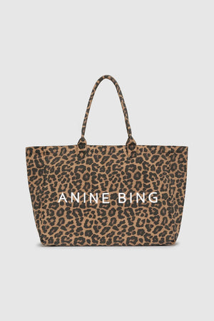 Leo Canvas Tote | Black And Brown Leopard