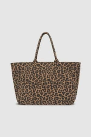 Leo Canvas Tote | Black And Brown Leopard