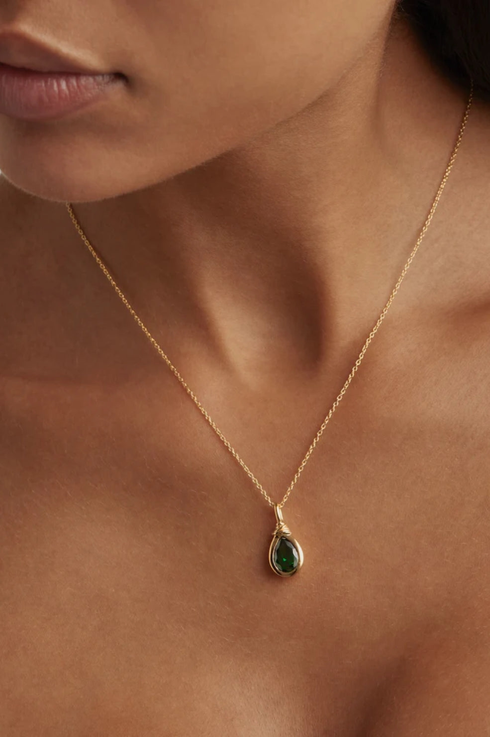 Gold Soul Searching Necklace | Ocean Green