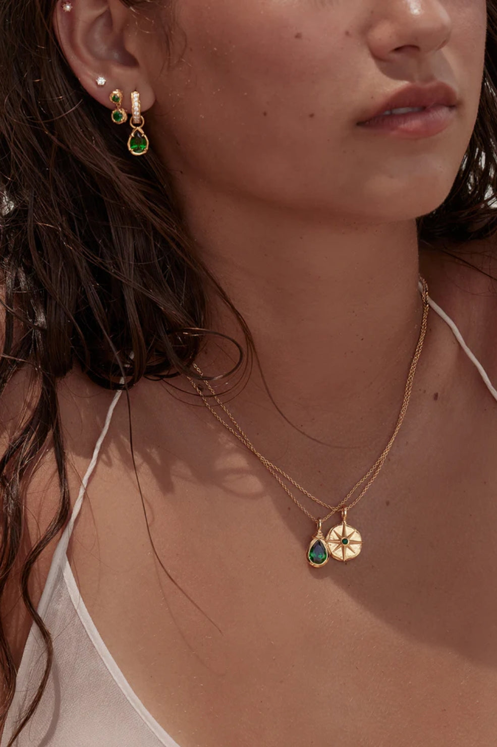 Gold Soul Searching Necklace | Ocean Green