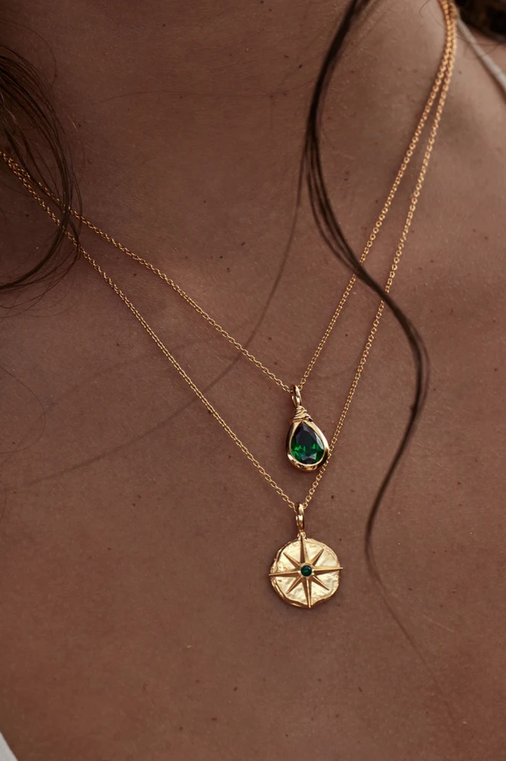 Gold Soul Searching Necklace | Ocean Green