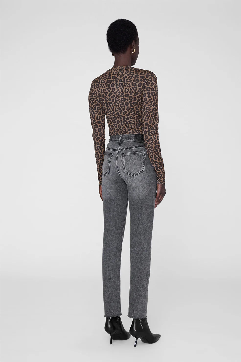 Sylvie Long Sleeve Tee | Black And Brown Leopard
