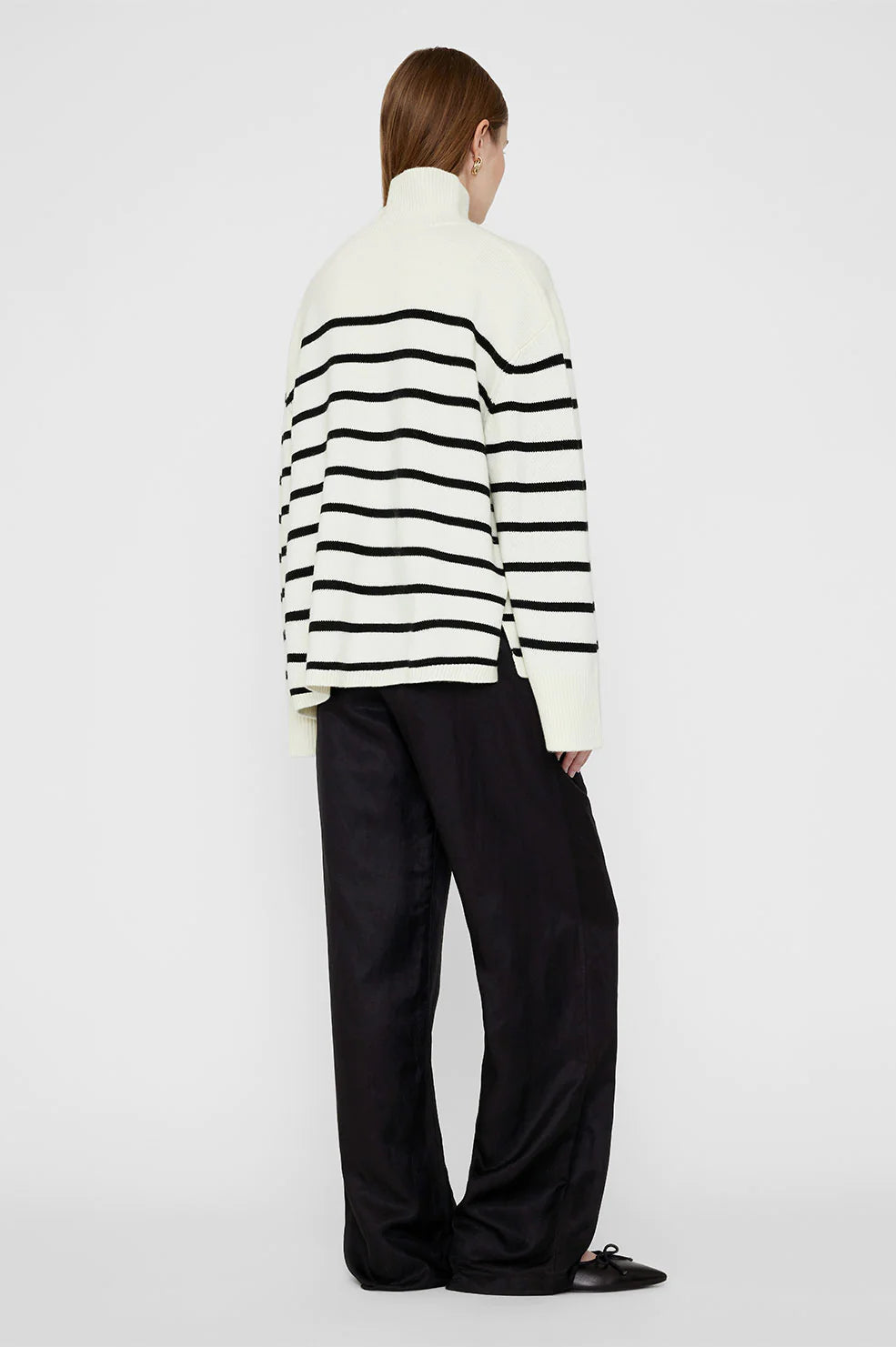 Courtney Sweater - Ivory/ Black Stripe