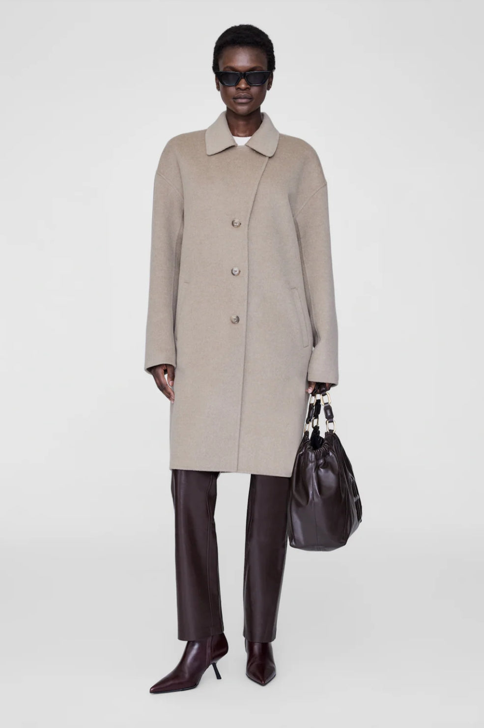Portia Coat | Oatmeal Melange Cashmere Blend