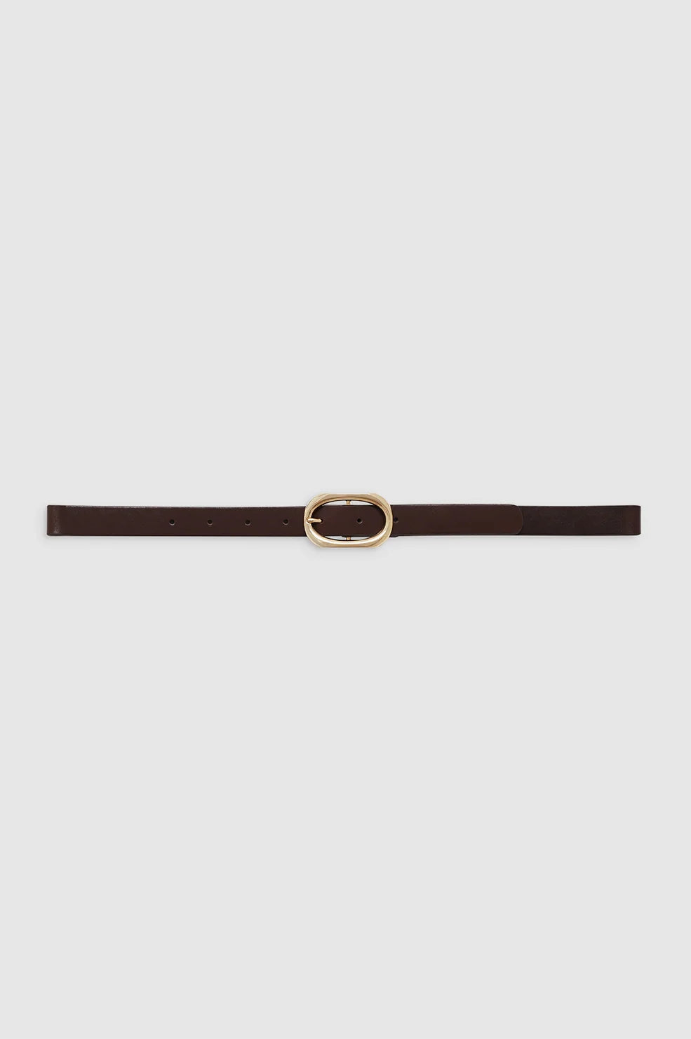 Small Signature Link Belt | Dark Brown With Gold