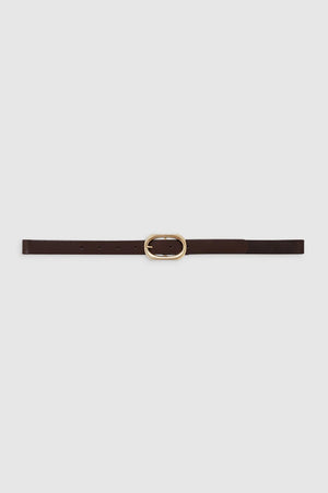 Small Signature Link Belt | Dark Brown With Gold