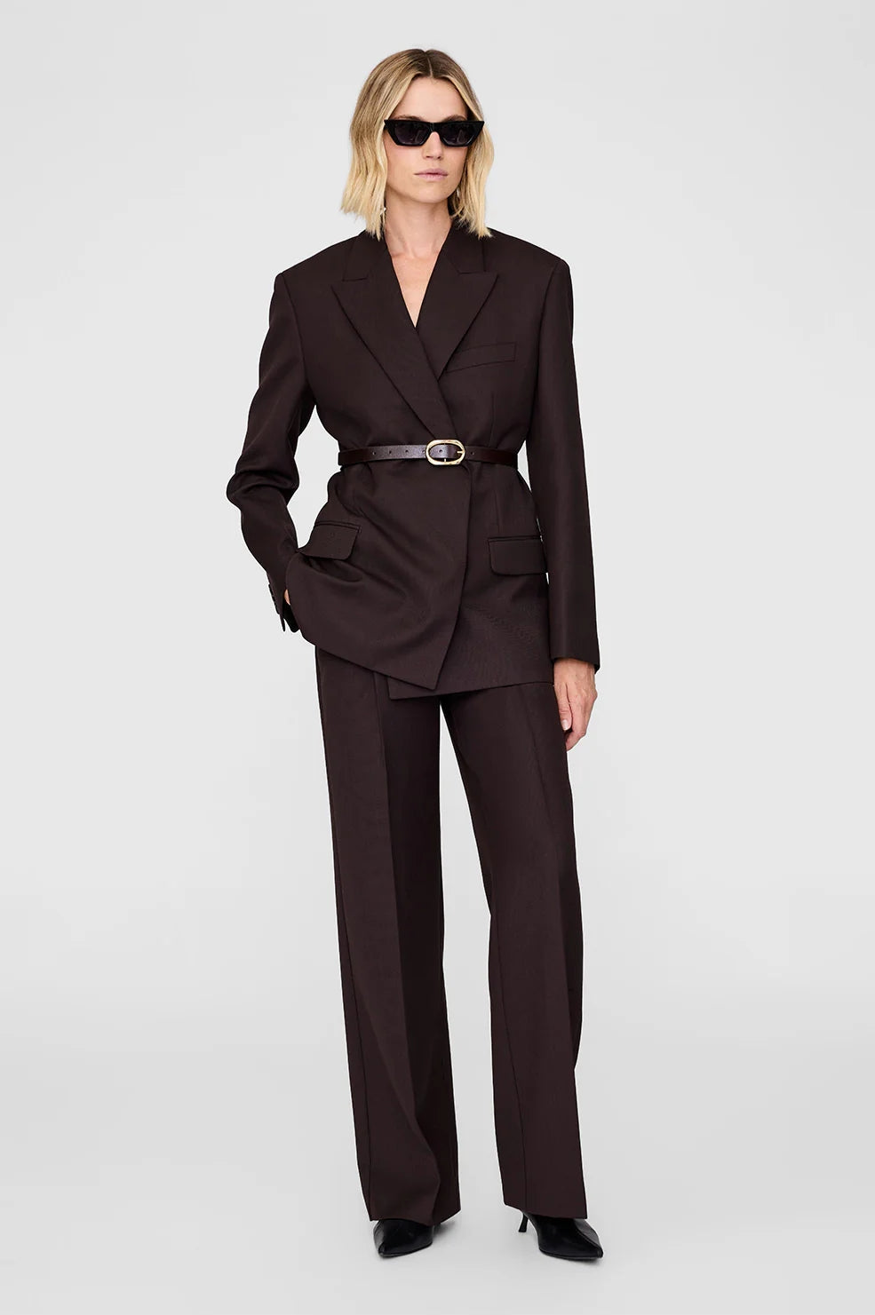 Small Signature Link Belt | Dark Brown With Gold