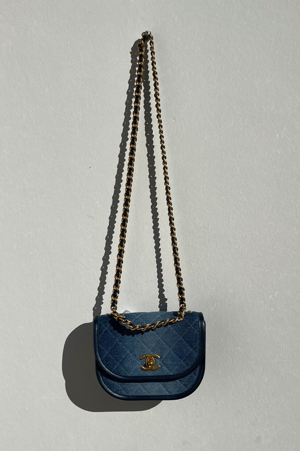 Chanel | Washed Denim Quilted Small Messenger Bag