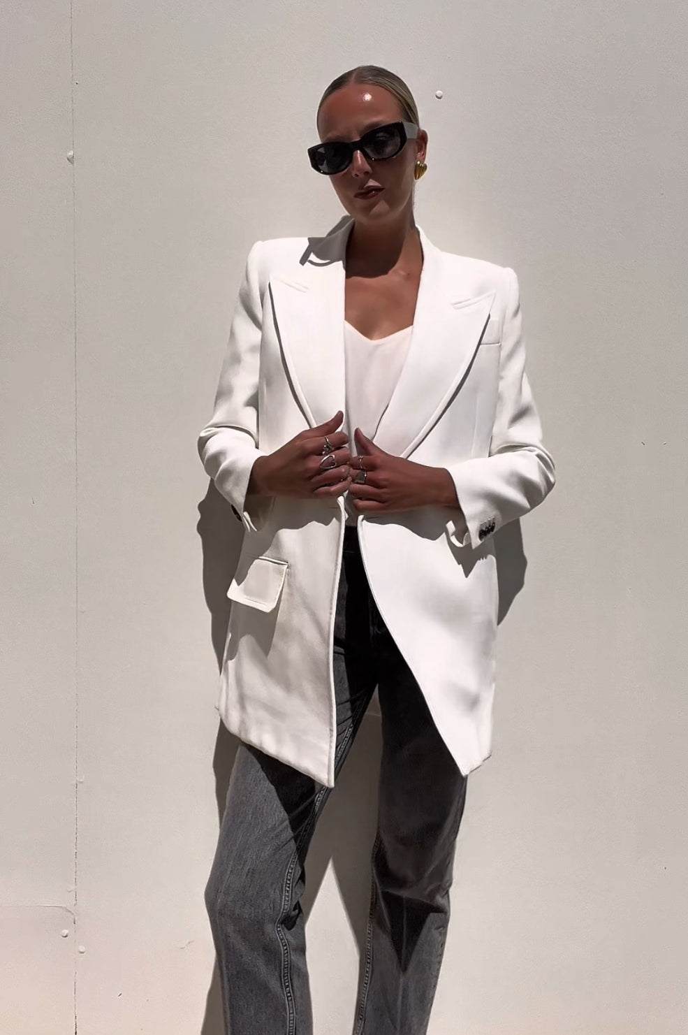 X Khaite | Jacobson Blazer Chalk | AU 6