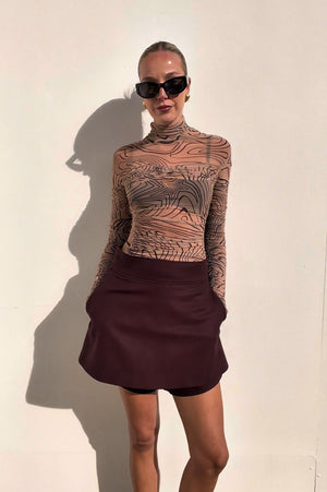 Mugler | Printed Ruched Top | AU 8