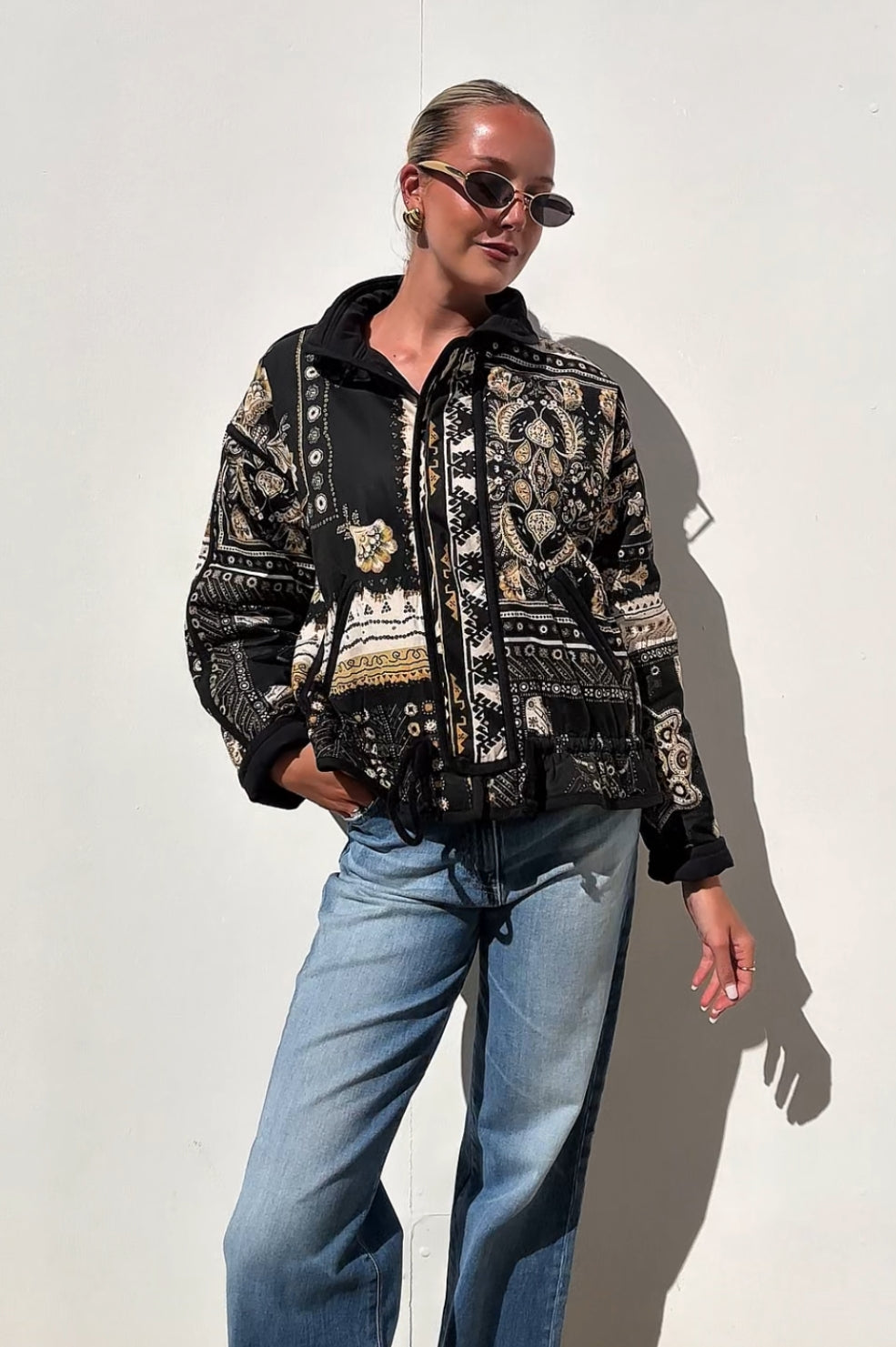 Marant Etoile | Granger Printed Cotton Bomber Jacket | AU 8