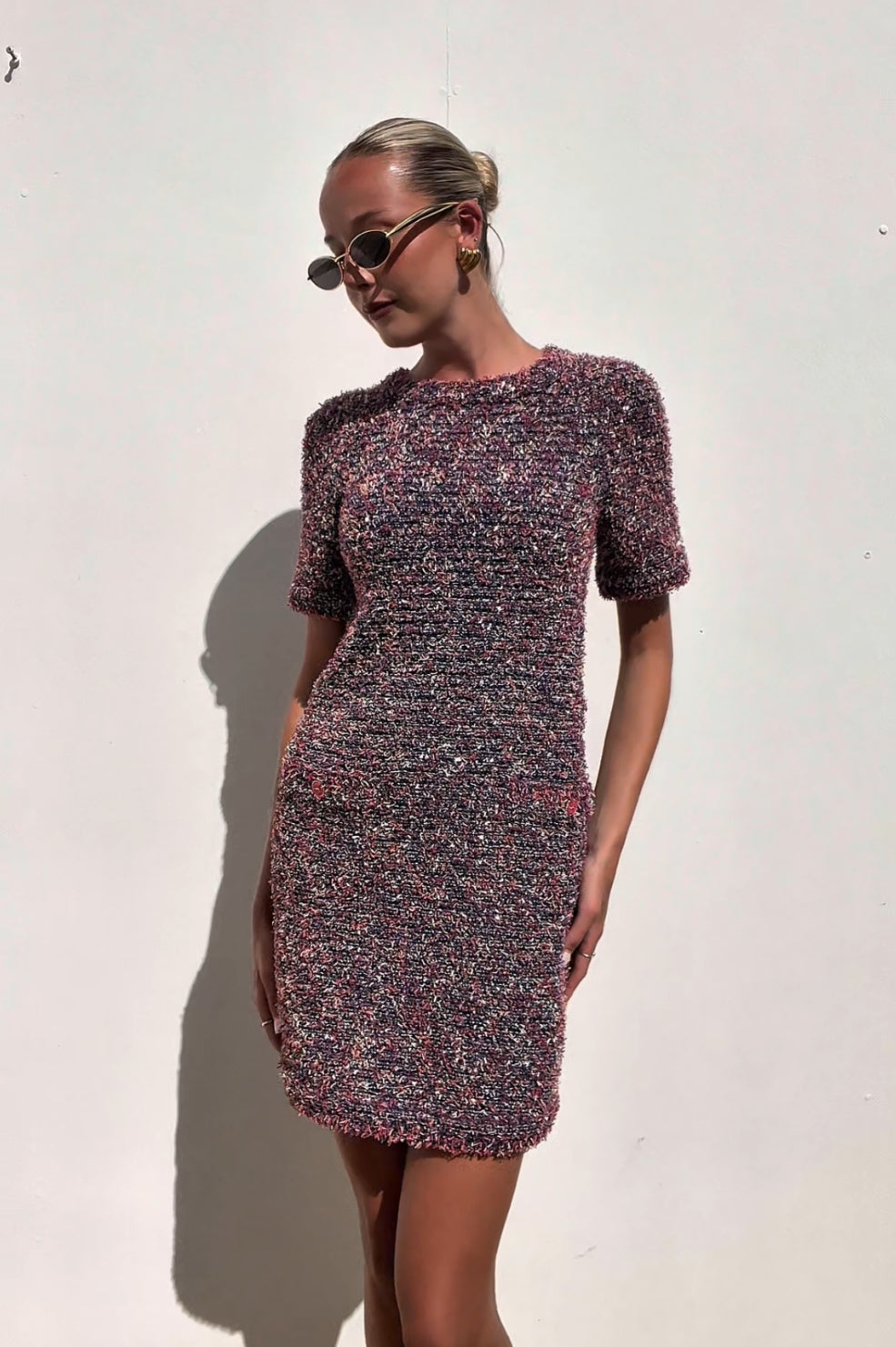 Chanel | Multicolour Tweed Short sleeve Mini Dress | AU 6