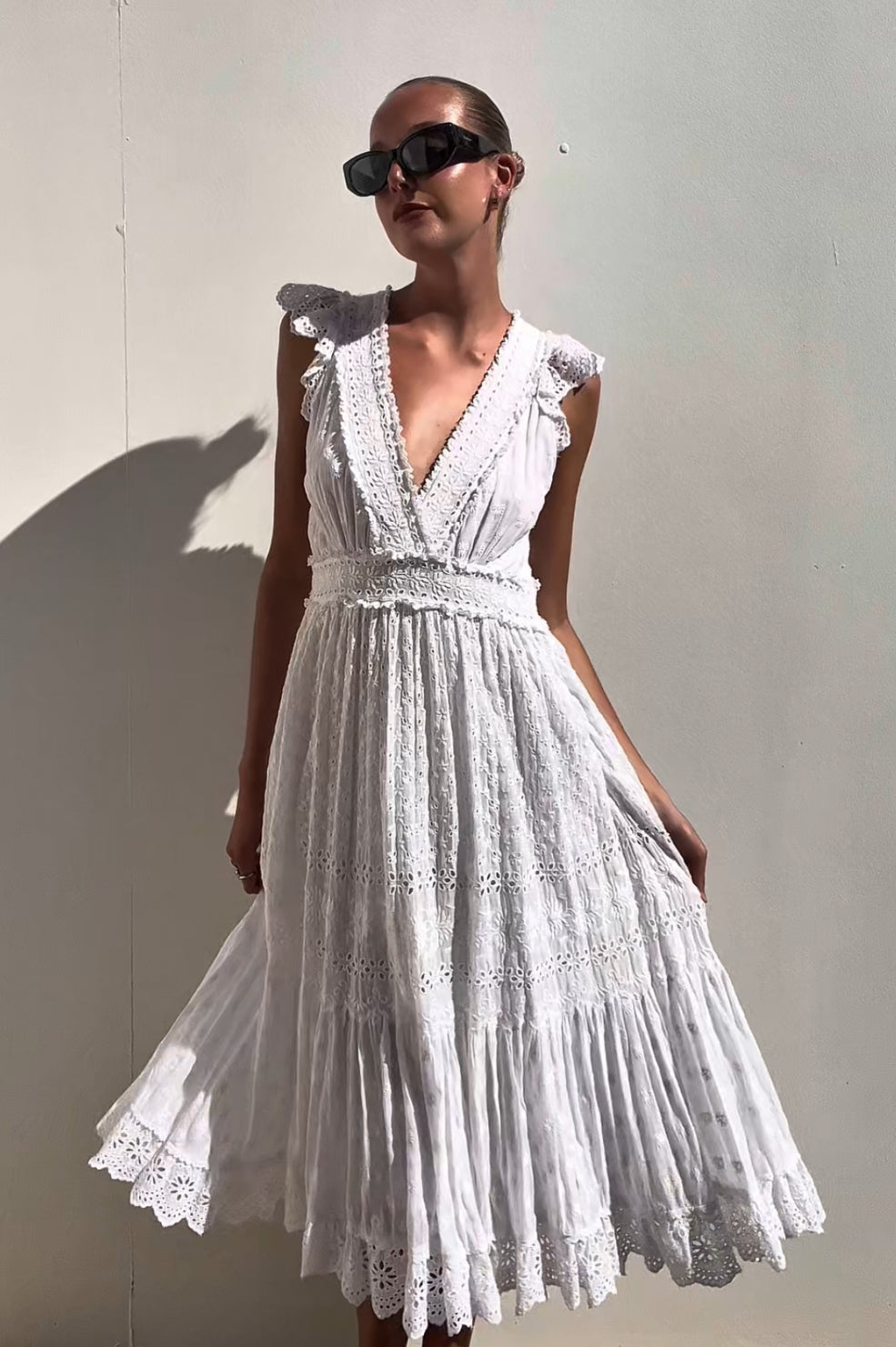 Ulla Johnson | Embroidered Cotton Dress | AU 10