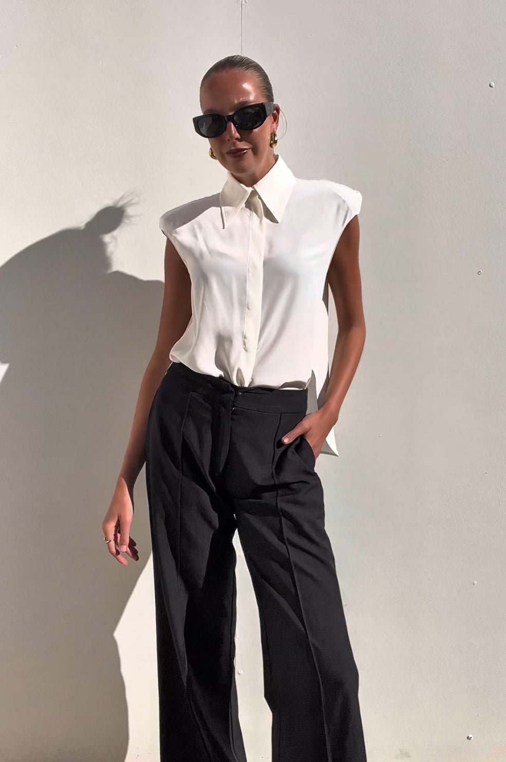 Scanlan Theodore | Silk Sleeveless S/Pad Shirt | AU 6