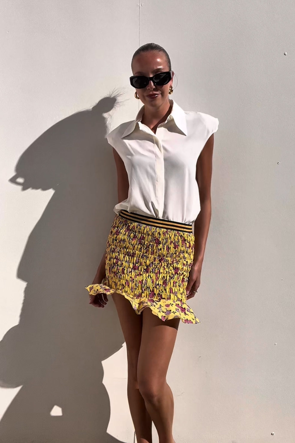 For Love + Lemons | Odette Mini Skirt Yellow | AU 6