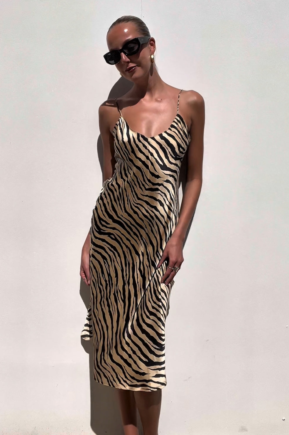 Nili Lotan | Short Cami Dress Tiger Print | AU 10